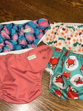 Wegreeco Adjustable Kids Cloth Diaper Cover - Coral, Teal, Navy, White Mix
